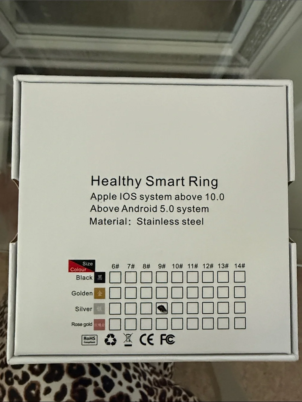 Smart Ring Heart Monitor — Silver, size 9